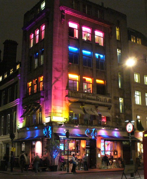Colourful London street in Soho — one of the best areas to stay in London for first-time visitors