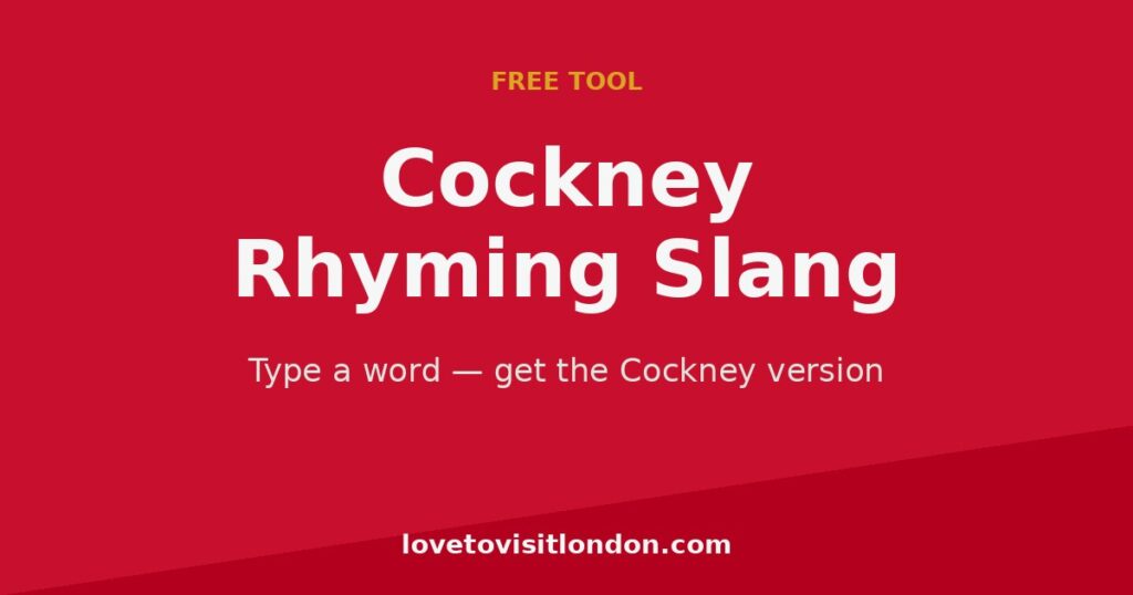Cockney Rhyming Slang Translator — free tool