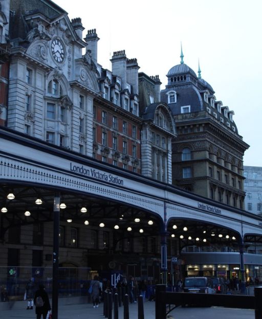 London Victoria Station exterior — one of London's busiest railway and transport hubs