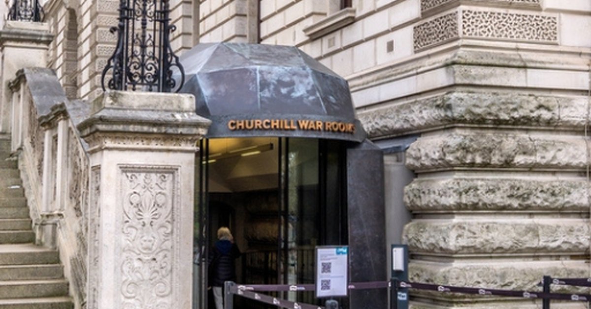The entrance to the Churchill War Rooms on King Charles Street, Westminster, London