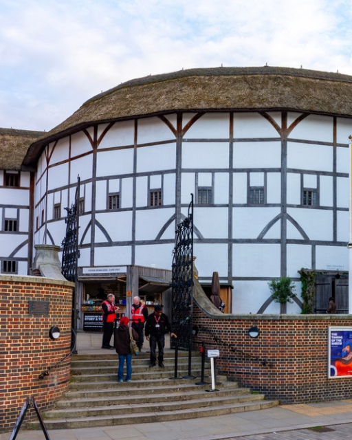 Shakespeare's Globe Theatre on Bankside, London — rebuilt on the original site where the Bard performed