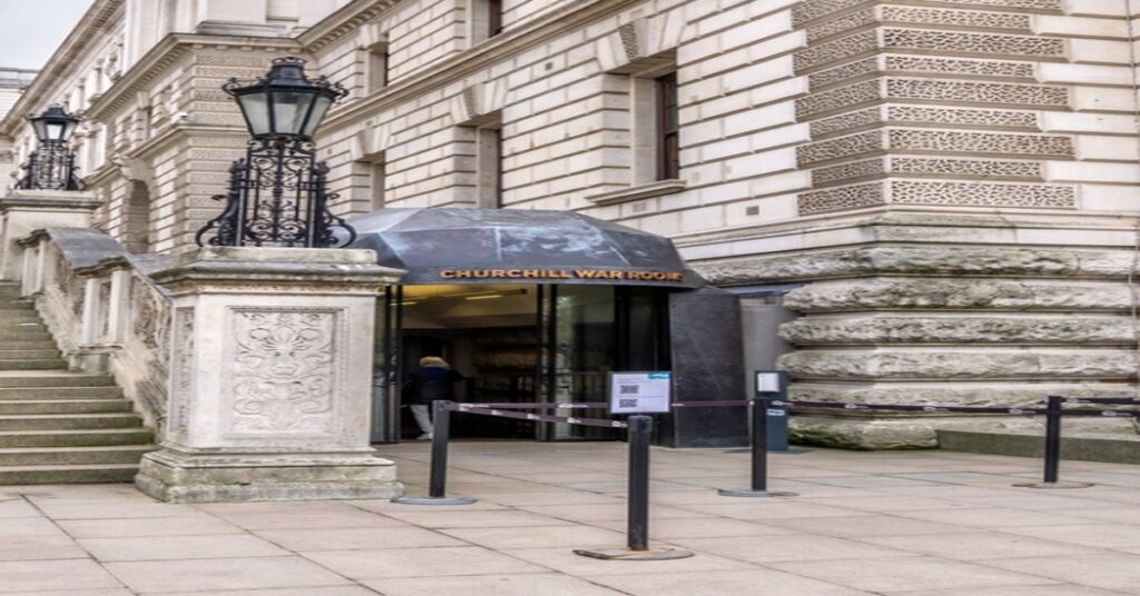 Churchill War Rooms exterior entrance, Westminster London
