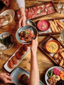 A shared spread of tapas dishes at Escabeche, West Bridgford