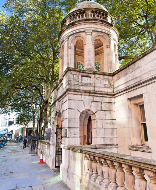 St Paul's Church portico in Covent Garden, London — a distinctive landmark at the edge of the piazza