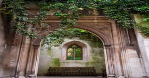 St Dunstan-in-the-East, a medieval church left as a Blitz memorial garden in the City of London