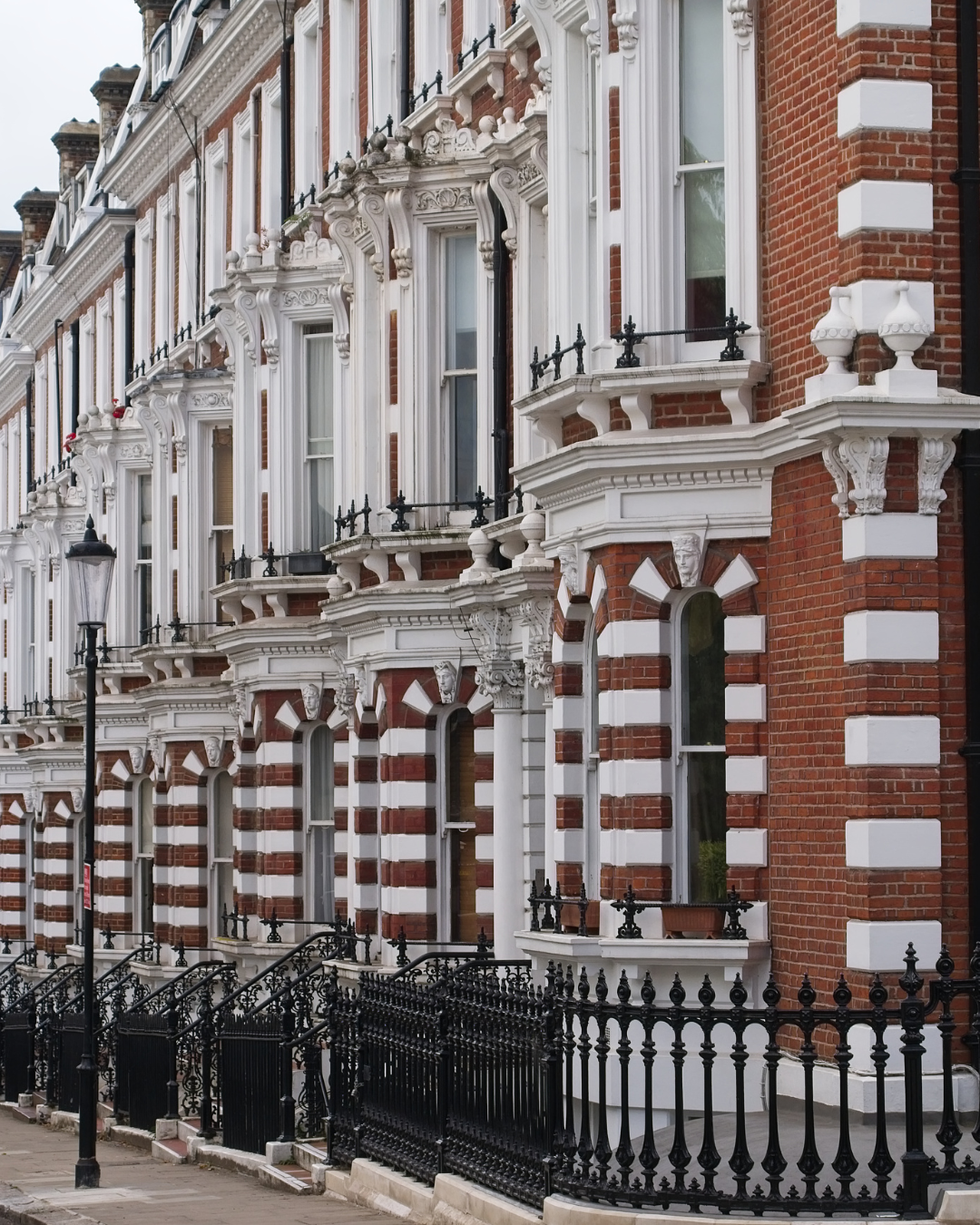 Victorian townhouses in London's East End, built in the streets where Huguenot refugees once settled