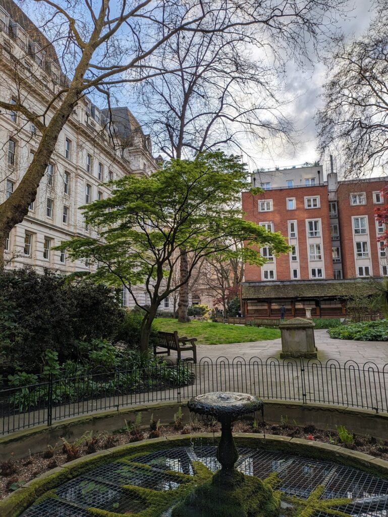 A corner of Postman's Park in the City of London
