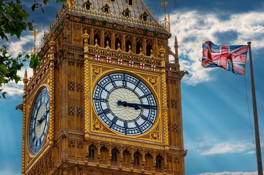 Close-up of the Big Ben clock faces