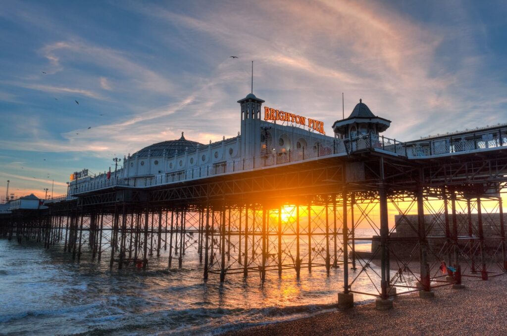 Brighton Palace Pier at sunset