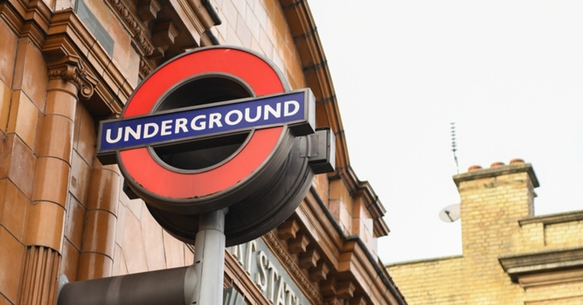 Earl's Court Underground station with its terracotta frontage and two roundels