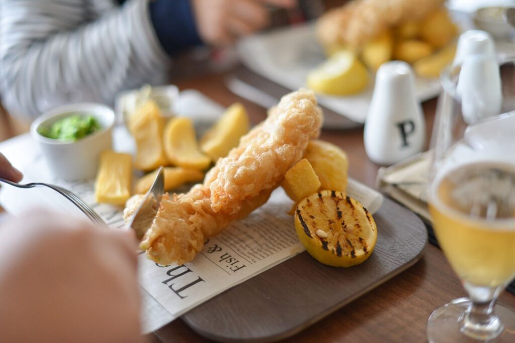 Plate of fish and chips