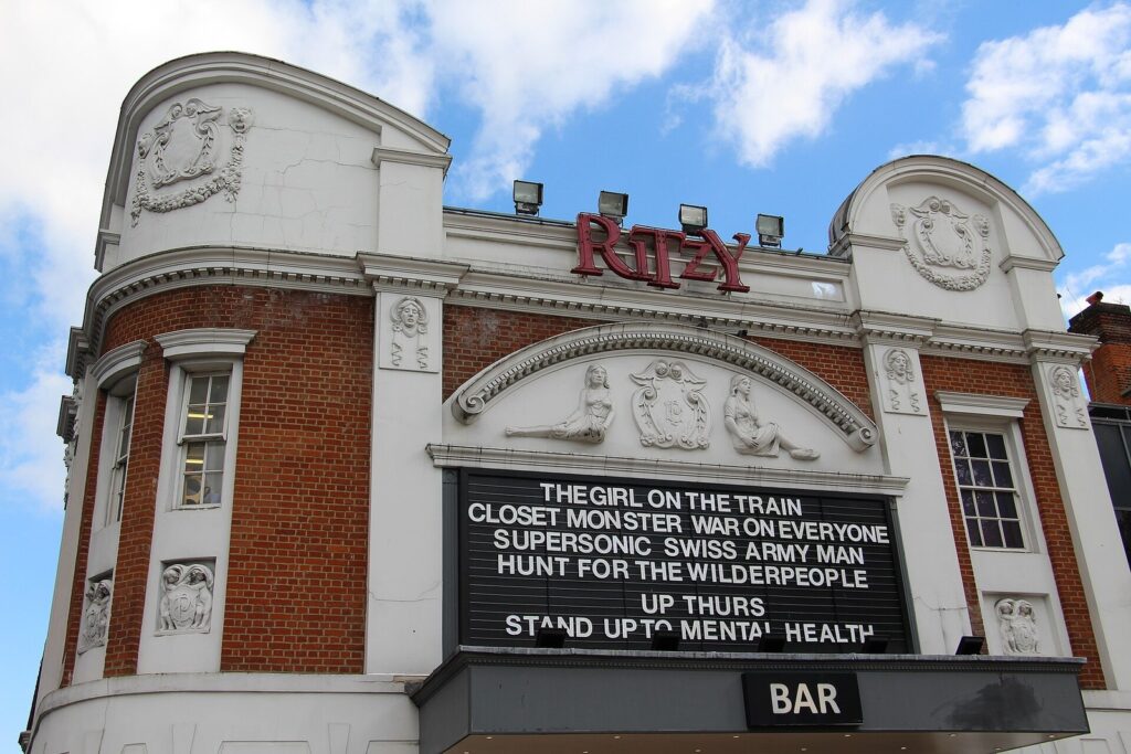 The brick front of the Ritzy cinema in Brixton