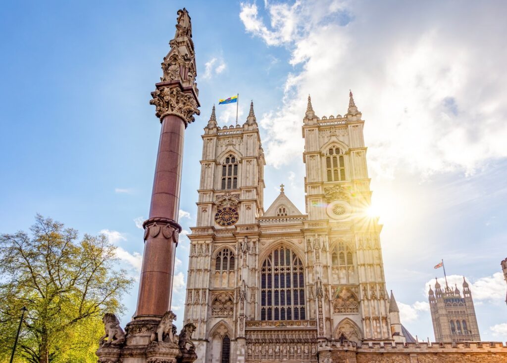 West towers of Westminster Abbey in late sun